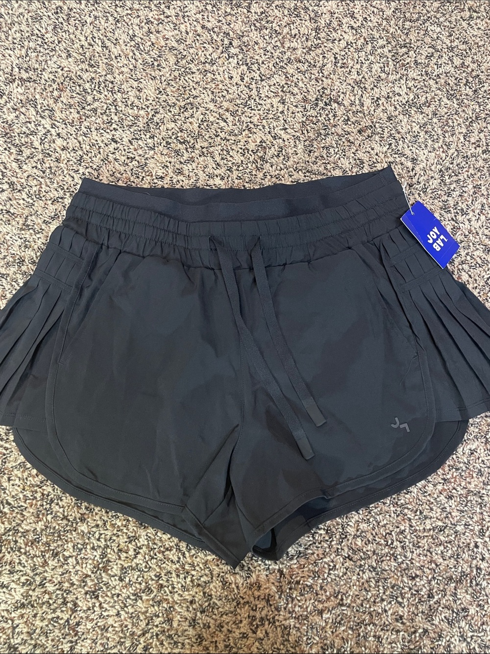 JoyLab Black Women's Athletic Pleated Side Shorts Size M NWT
